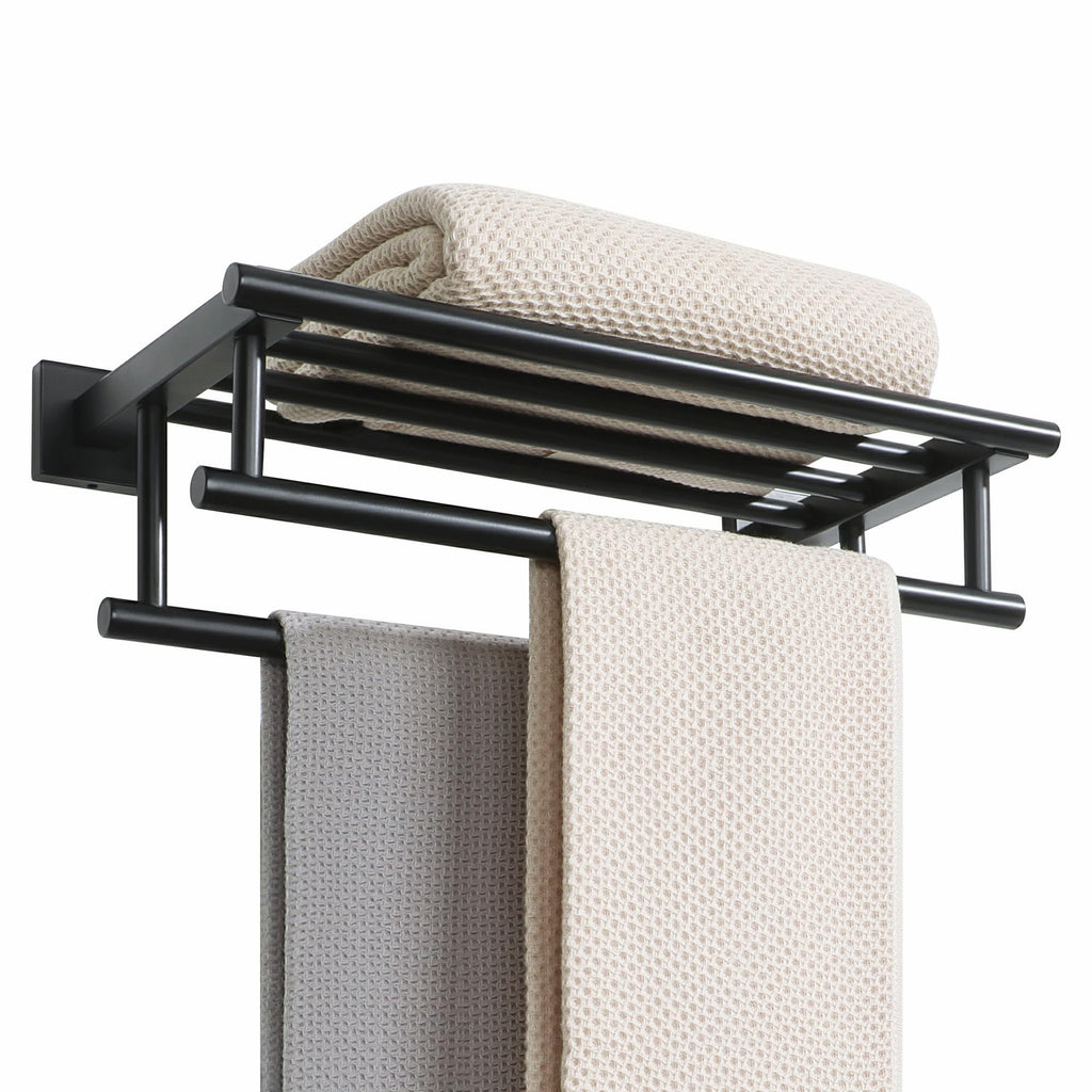 Alise Double Towel Rack for Bathroom Wall Mounted 24 Inch,Matte Black
