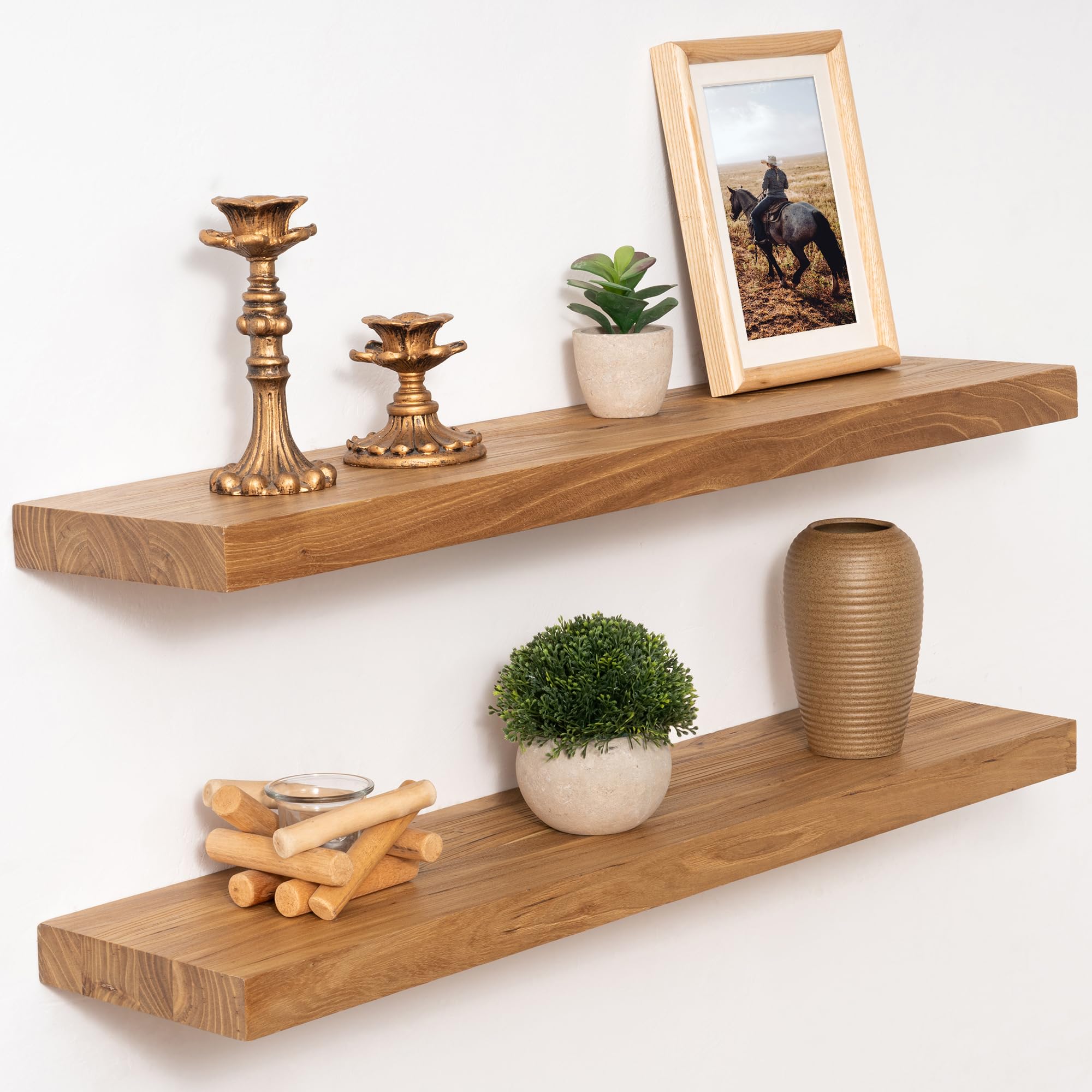Marsmiles 48in Solid Wood Floating Shelves for Wall, 1Pack|Walnut