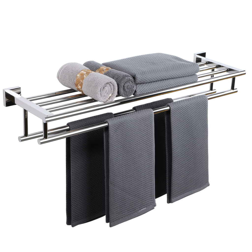 Alise Double Towel Rack for Bathroom Wall Mounted 24 Inch,Matte Black