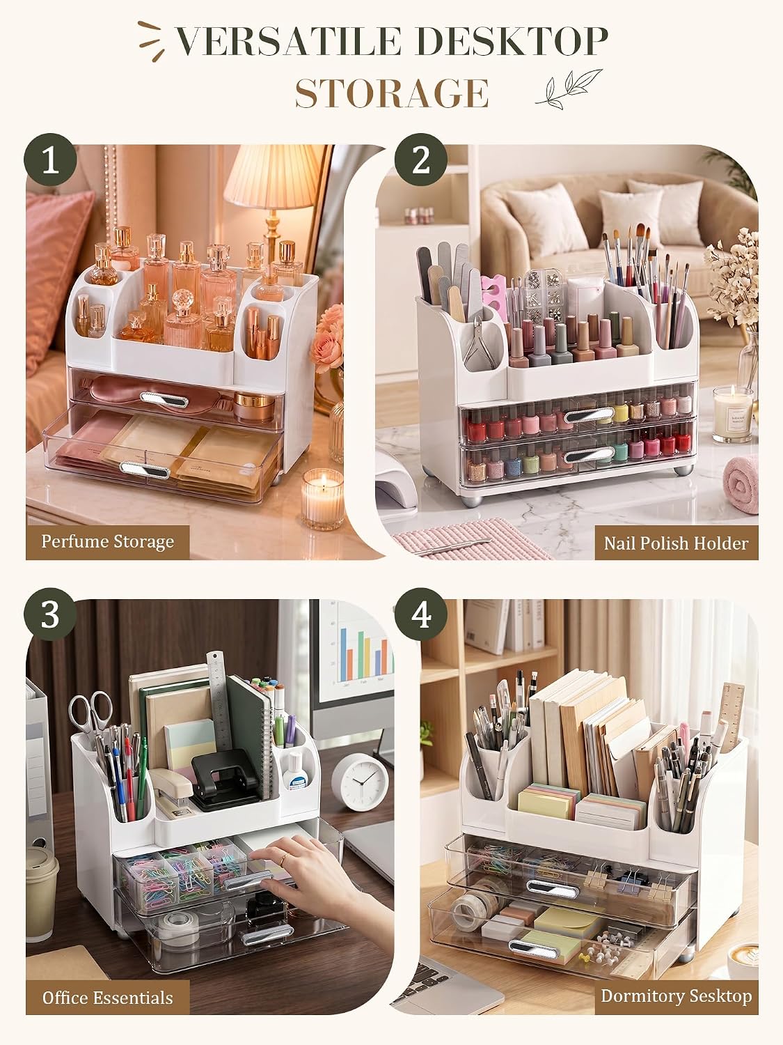 Large Makeup Organizer Countertop for Vanity Skincare Organizers