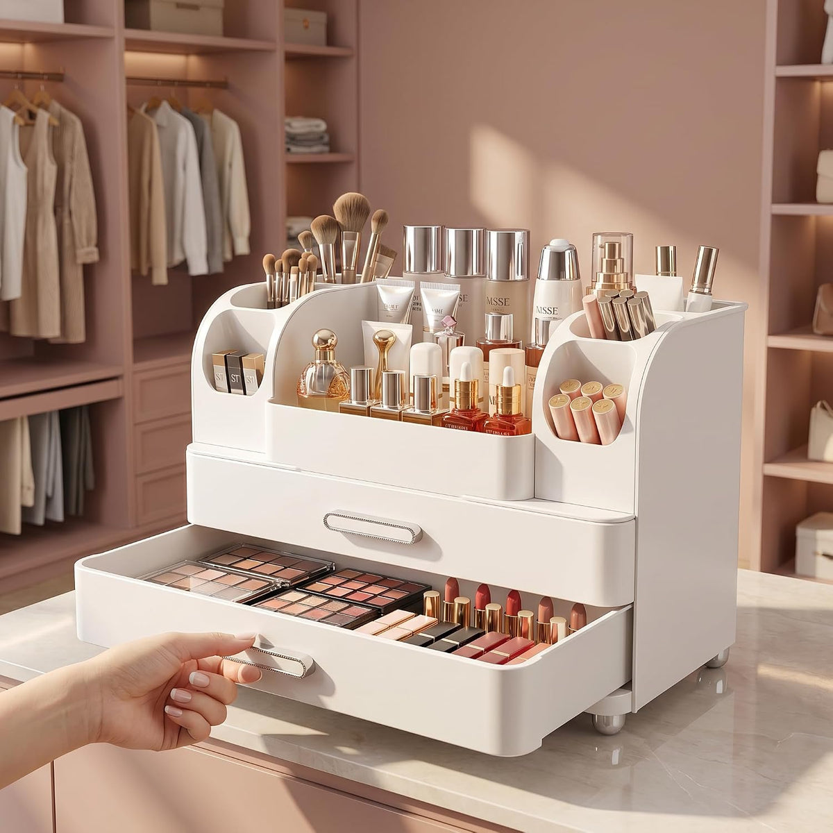 Large Makeup Organizer for Vanity - Perfume Cosmetic Display Cases
