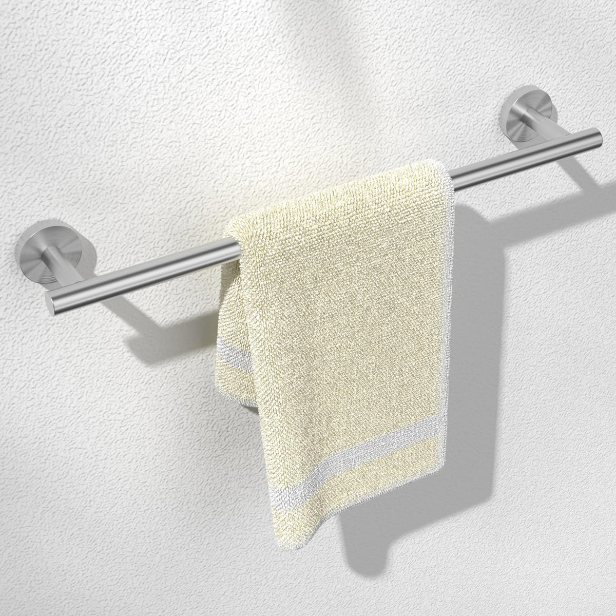 HITSLAM Brushed Nickel 18 Inch Towel Bar for Bathroom, SUS304 Stainless Steel Bathroom Towel Rack Wall Mounted, Modern Home Decor Bath Towel Holder with Hardware Accessories (Total Length 19.8 Inch)