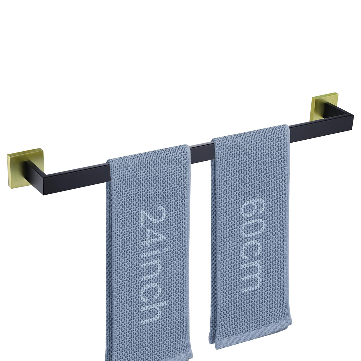 LANC 2 Pack Bath Towel Bars, Matte Black 24-Inch Bathroom Towel Rail Square Towel Racks Kitchen Towel Holders, Stainless Steel Wall Mount Towel Hanger Towel Rods,A8804-6MB