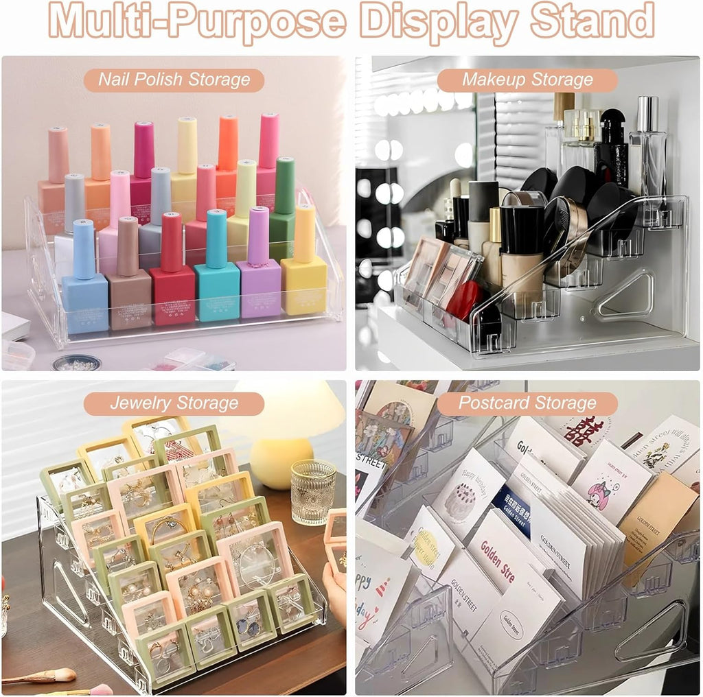 SUTOKAKA 3-Tier Acrylic Nail Polish Organizer Stand for Perfume & Cosmetic