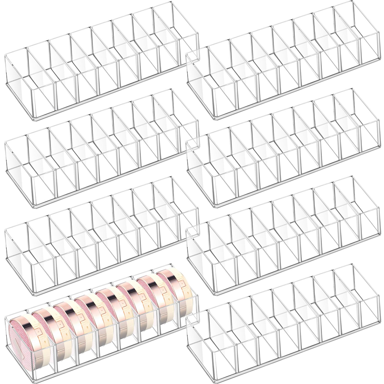 4 Pcs Uanse Acrylic Makeup Compact Organizer Detachable Clear Organizer