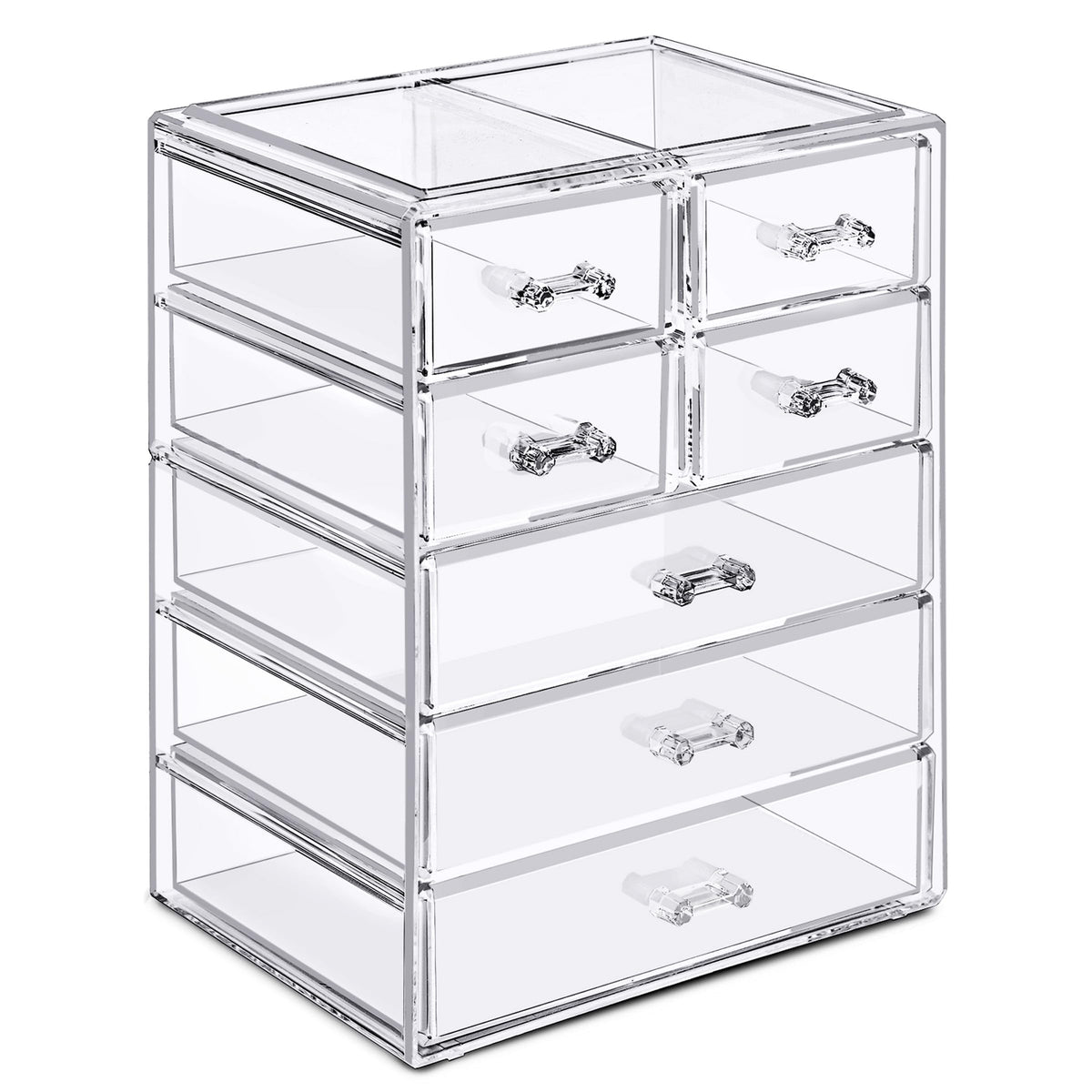 Sorbus 6-Drawer Makeup Organizer with Small & Wide Drawers (Clear)