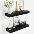 Fun Memories Floating Shelves Bathroom for Wall Mounted Shelves, 20 Inch Wood Shelf Set of 2, Home Storage & Display Decor, Walnut