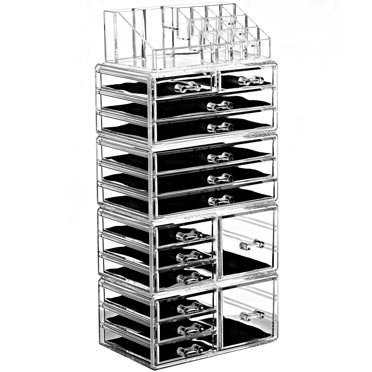Ikee Design Acrylic Rotating Lipstick Gloss Make Up Organizer with 53 Slots
