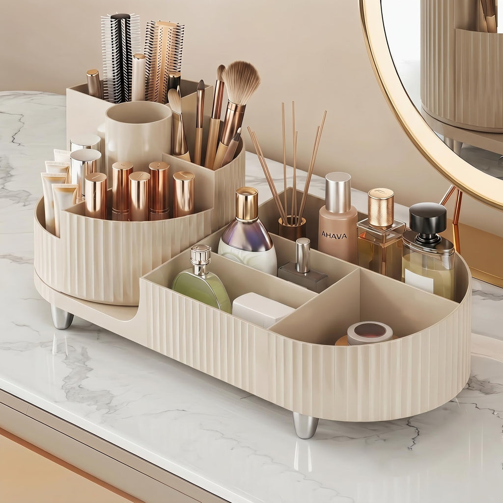 Booklov Rotating Makeup Organizer for Vanity Countertop, Amber