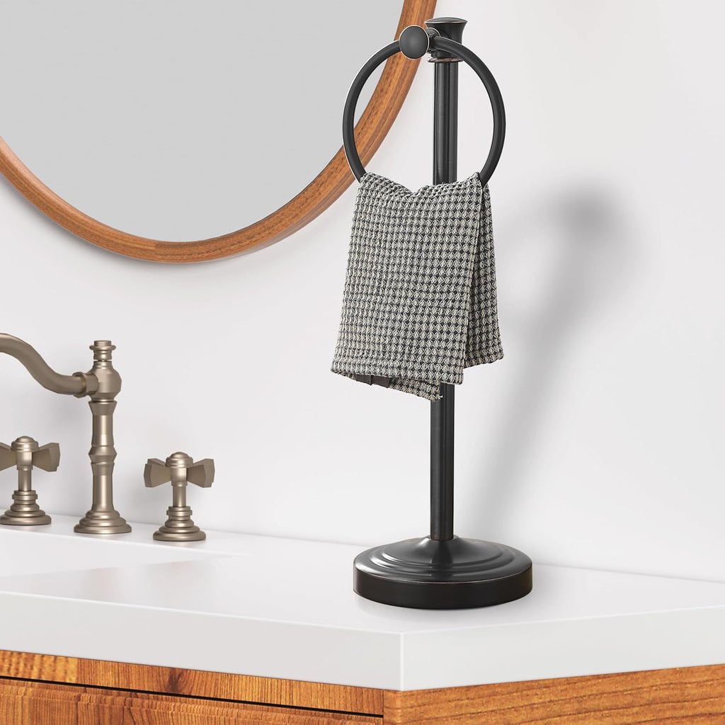 Hoimpro Hand Towel Holder Stand Free Standing Towel Bar Oil Rubbed Bronze