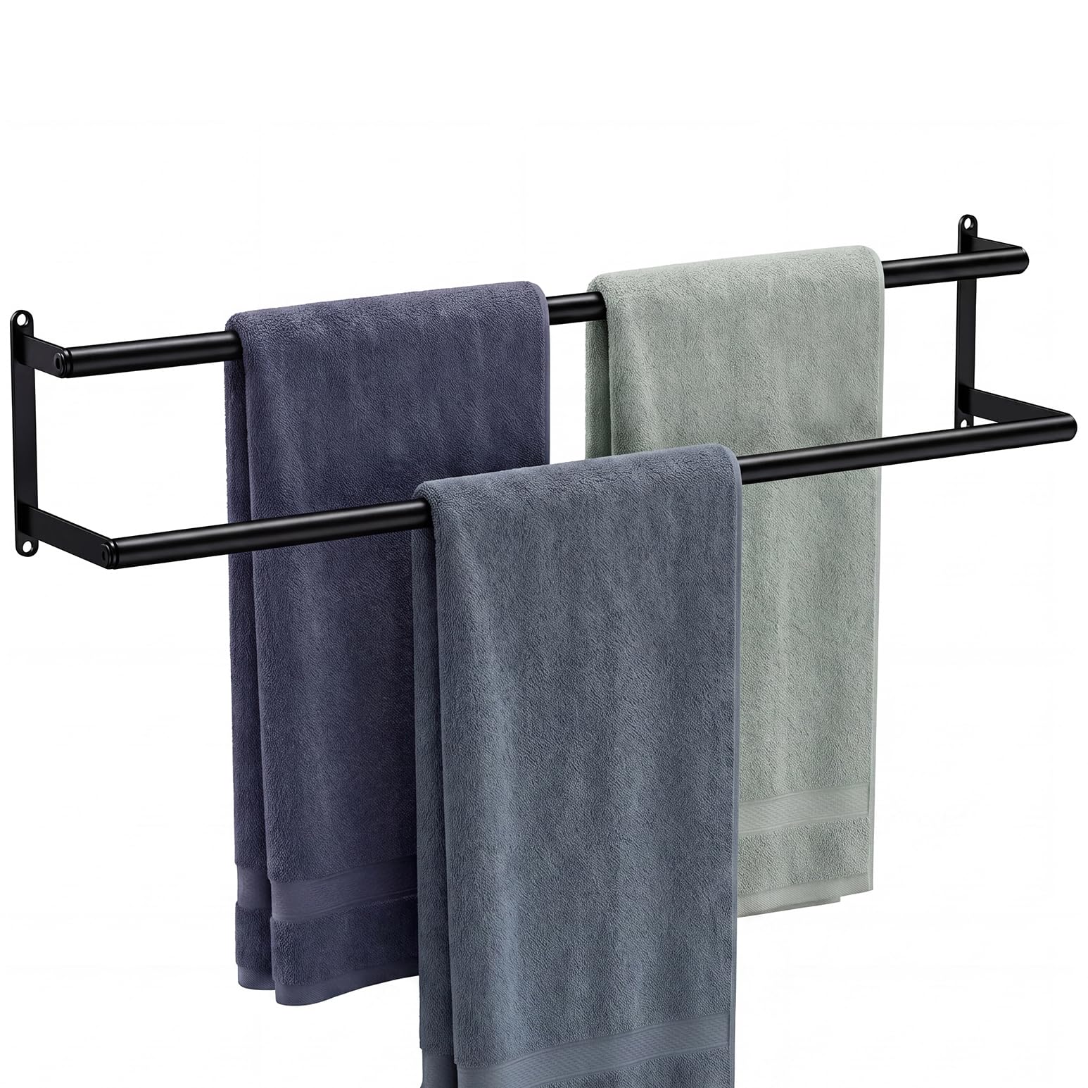 5-Piece Brushed Nickel Bathroom Towel Bar Set,24" Bathroom Hardware Kit