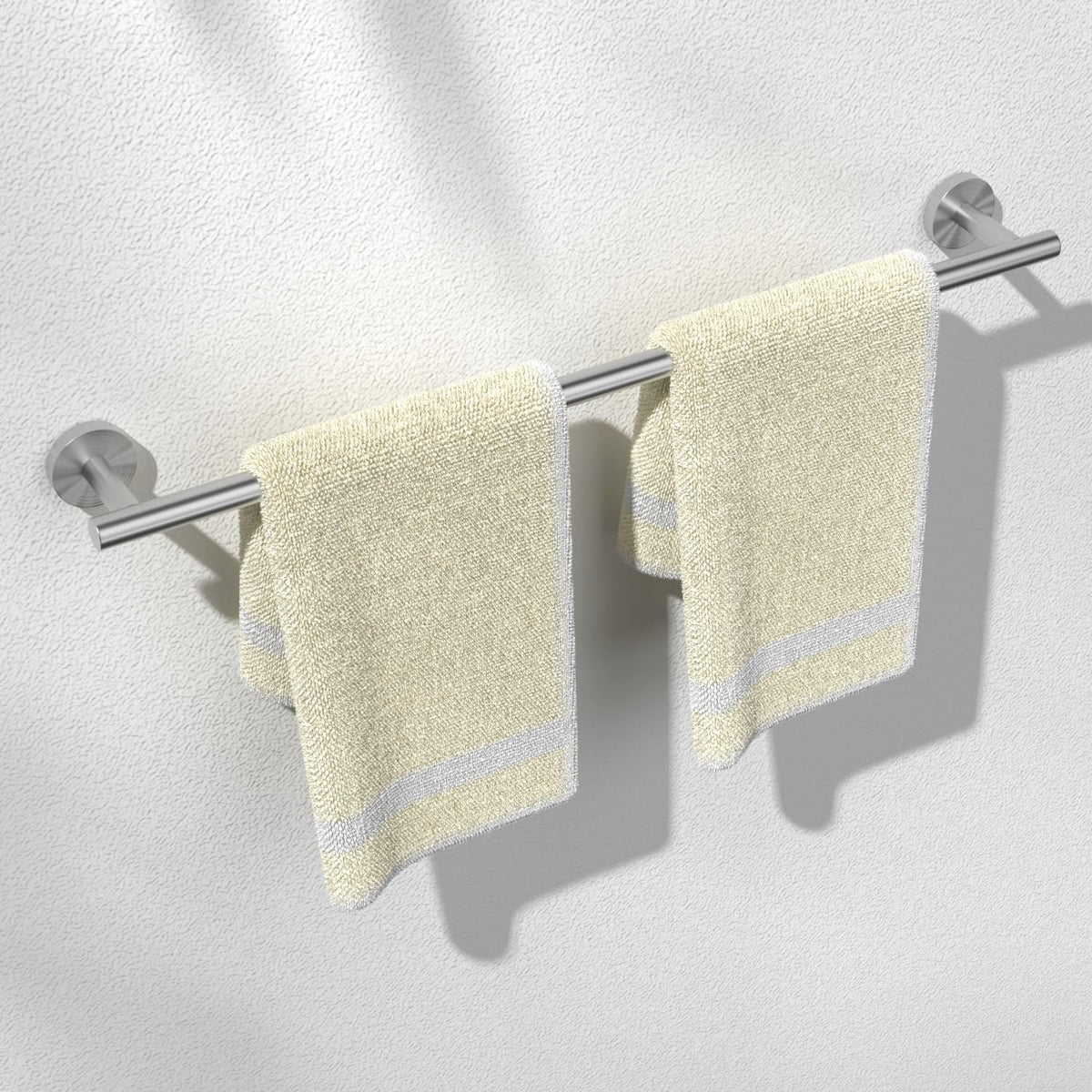 HITSLAM Brushed Nickel 18 Inch Towel Bar for Bathroom, SUS304 Stainless Steel Bathroom Towel Rack Wall Mounted, Modern Home Decor Bath Towel Holder with Hardware Accessories (Total Length 19.8 Inch)