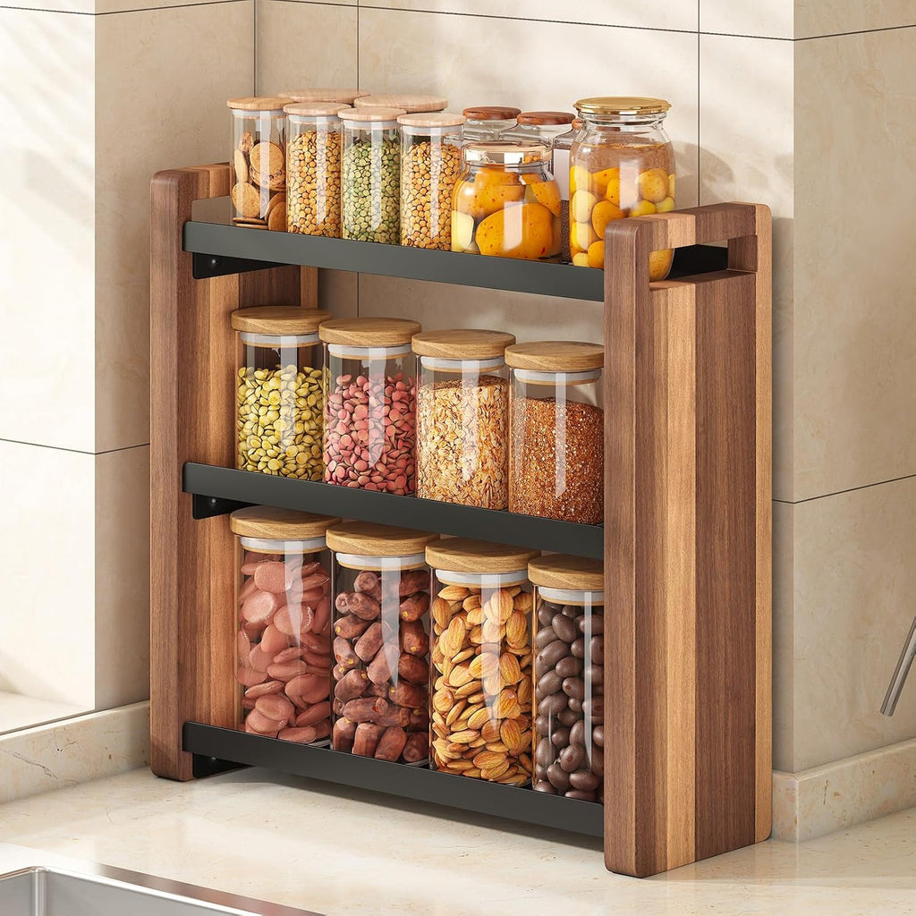 3 Tiers Bathroom Countertop Organizer, Bathroom Shelf, Makeup Organizer | Kitchen Countertop Organizer, Vanity Shelf, Bathroom Sink Organizer, Bathroom Organizers and Storage, Acacia