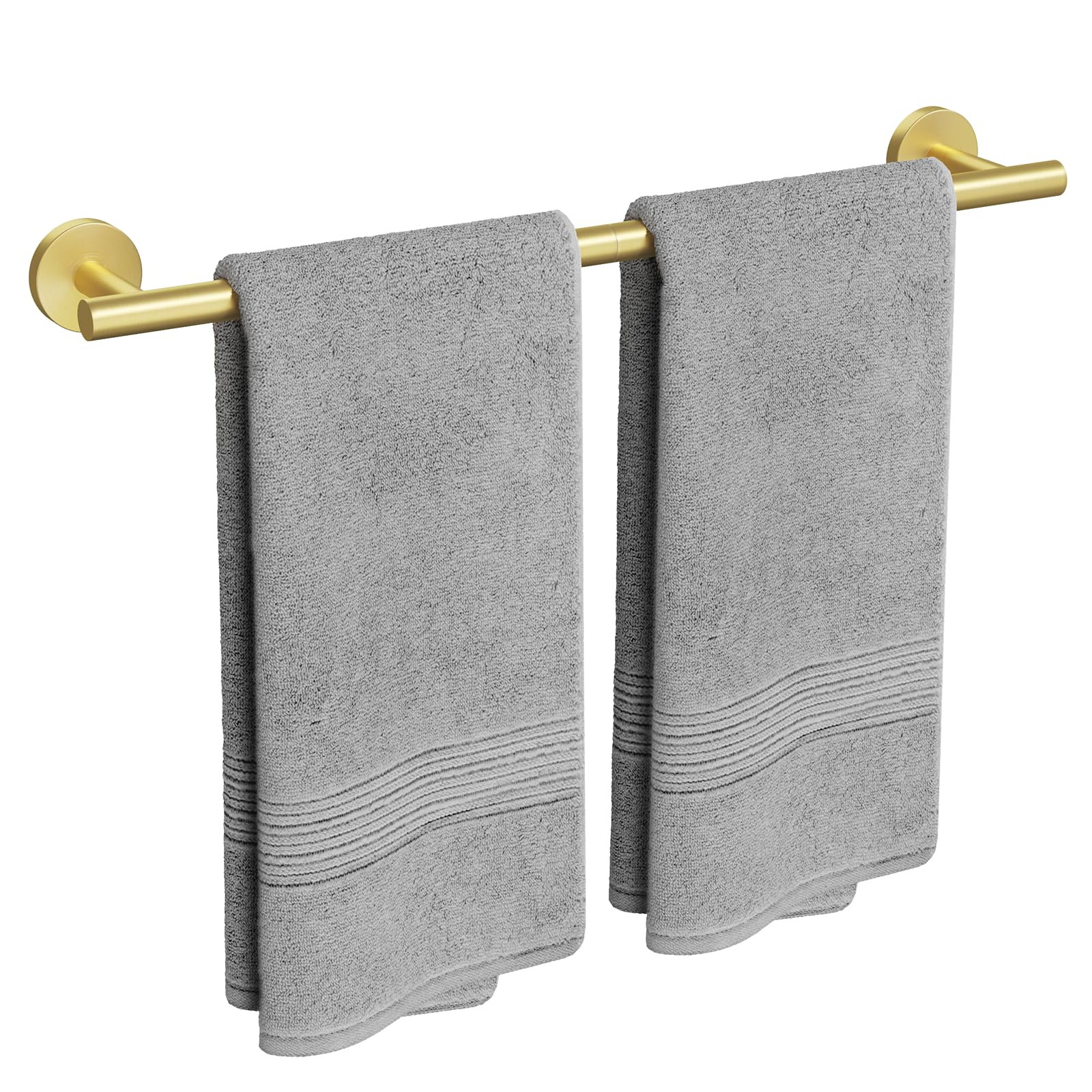 USHOWER Brushed Nickel Towel Bar, 24-Inch Towel Racks for Bathroom