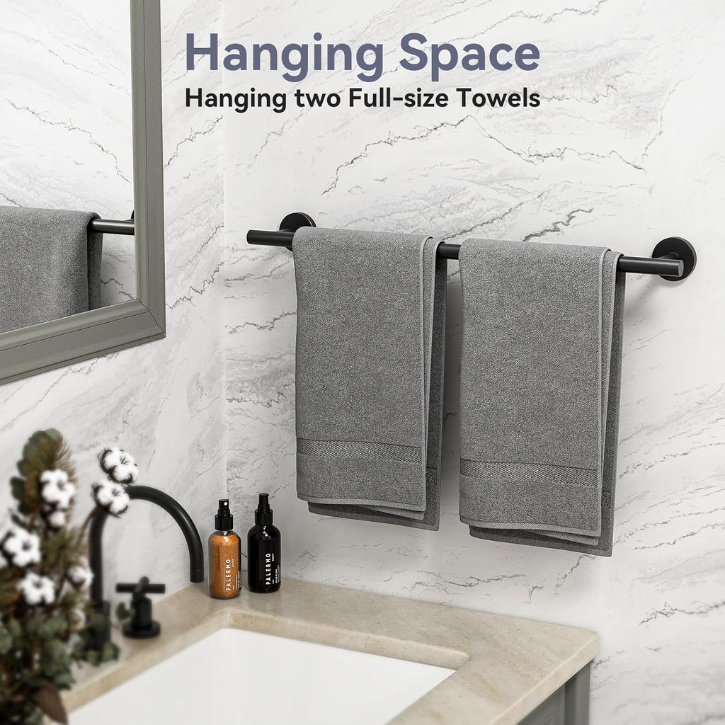 Matte Black Towel Bar, 24 Inch Bathroom Towel Rack