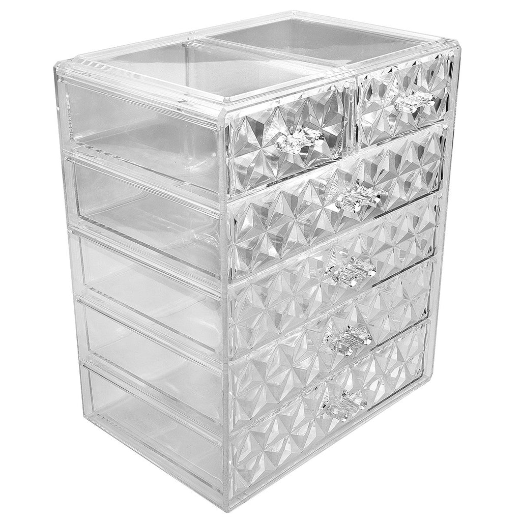Sorbus 6-Drawer Makeup Organizer with Small & Wide Drawers (Clear)