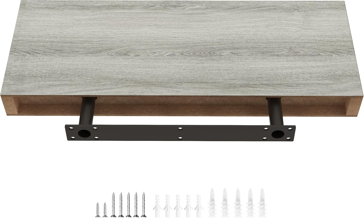 Ballucci Floating Shelf, 36" Hanging Shelf with Invisible Brackets, Wooden Floating Shelves for Walls, Book Shelf, Wall Shelves for Home Office, Bathroom, Living Room, 6 inch Deep, Gray