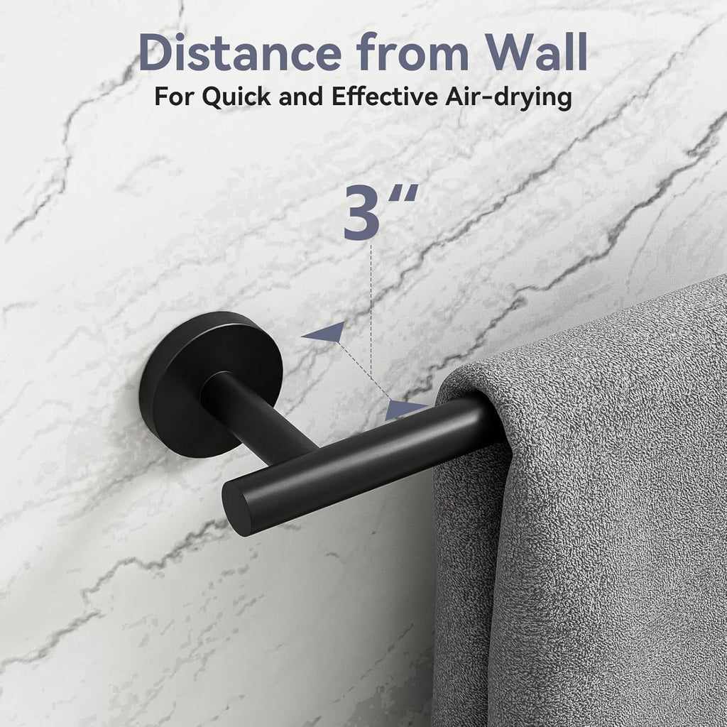 Matte Black Towel Bar, 24 Inch Bathroom Towel Rack