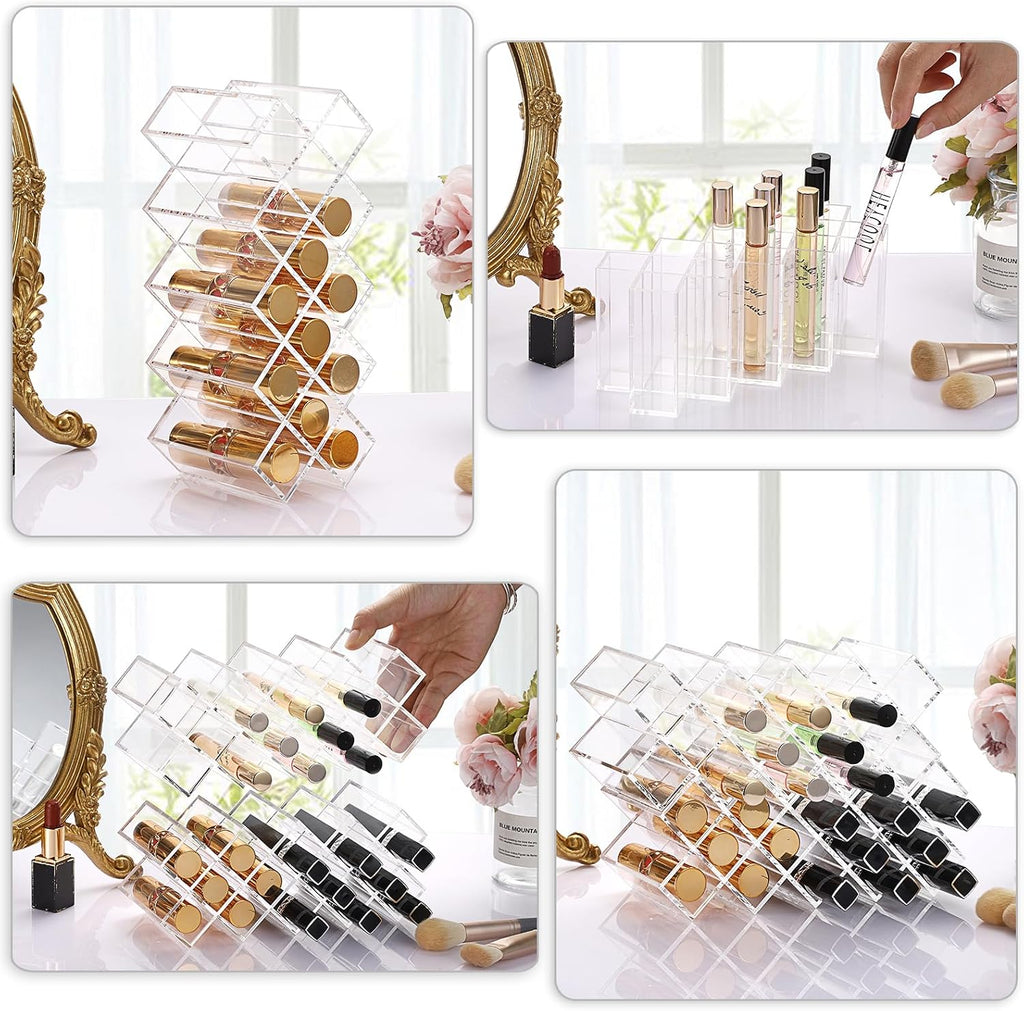 ELLDOO Rollerball Perfume Organizer, 14 Spaces Acrylic Perfume Storage