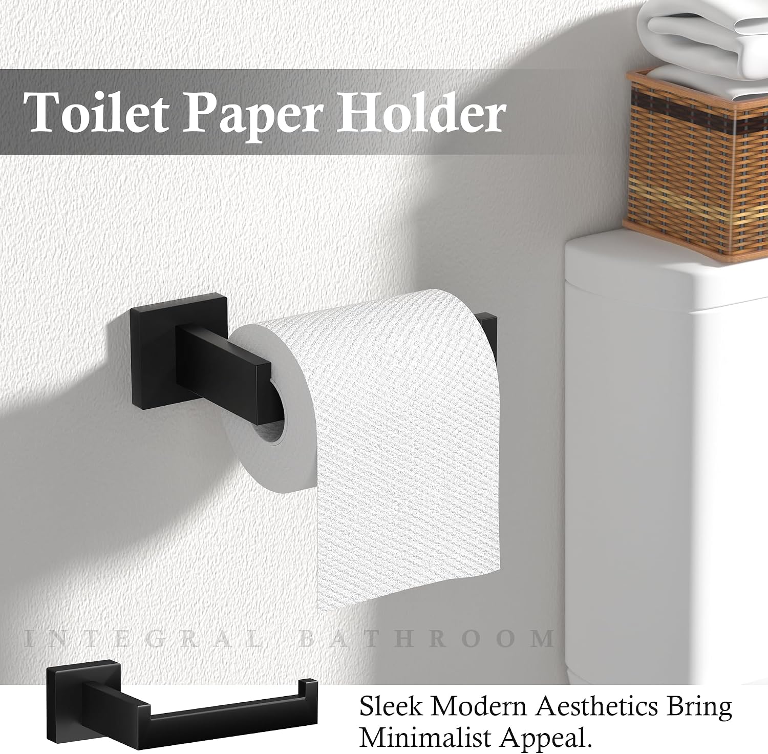 10-Pieces Matte Black Bathroom Accessories Set 23.6 Inch Towel Bar Set.