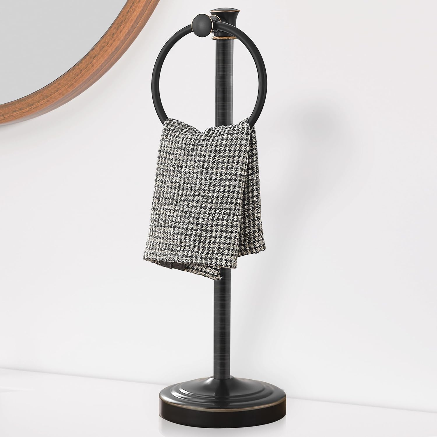 Hoimpro Hand Towel Holder Stand Free Standing Towel Bar Oil Rubbed Bronze