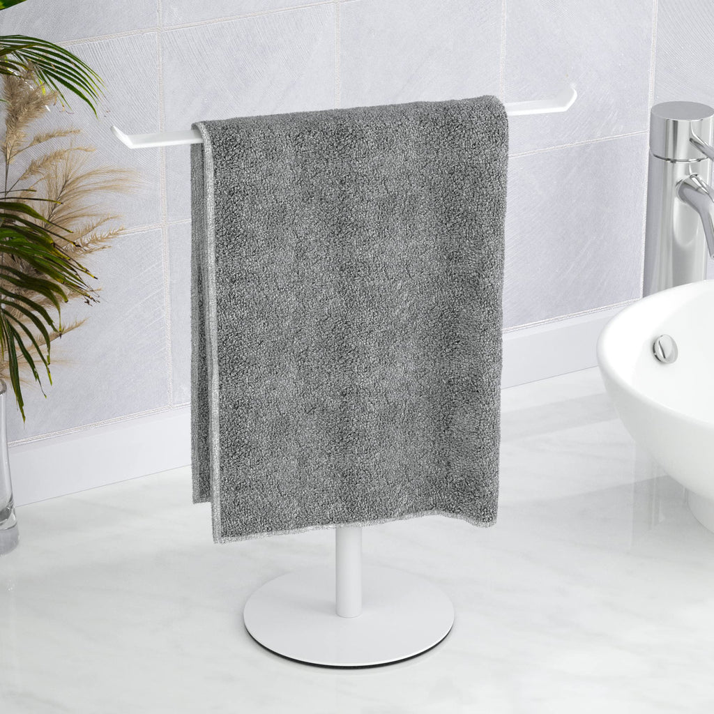 Black T-Shaped Hand Towel Holder Stand for Countertops, Stainless Steel
