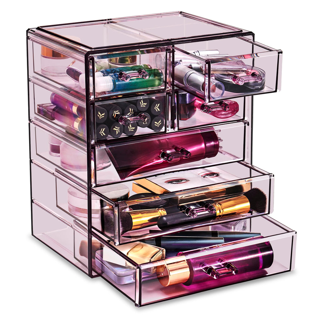 Sorbus 6-Drawer Makeup Organizer with Small & Wide Drawers (Clear)