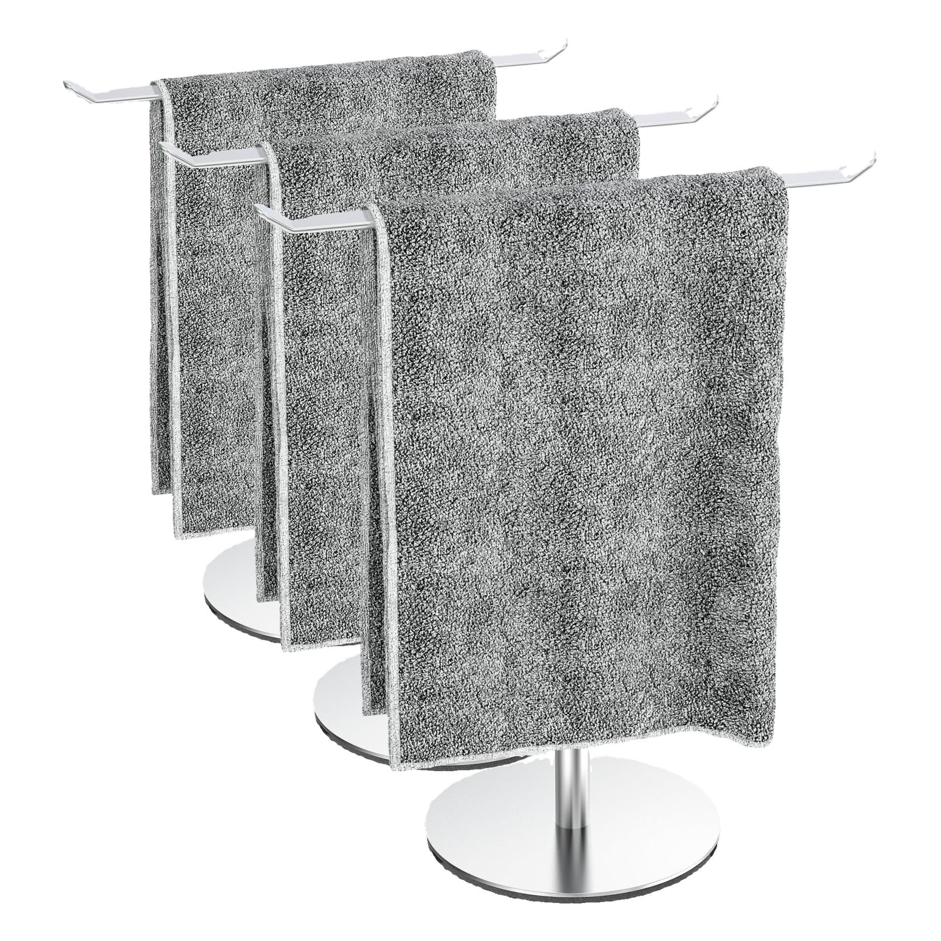 Black T-Shaped Hand Towel Holder Stand for Countertops, Stainless Steel