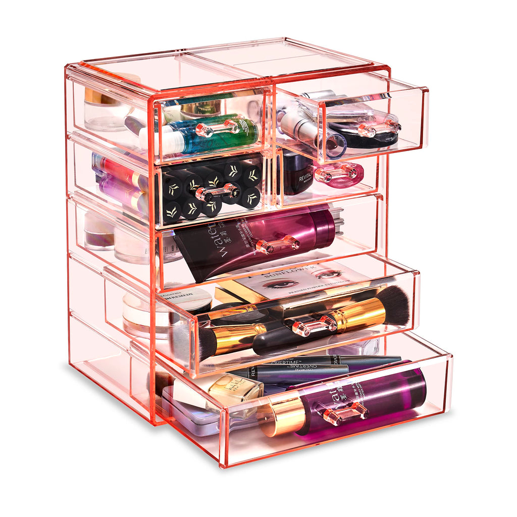 Sorbus 6-Drawer Makeup Organizer with Small & Wide Drawers (Clear)